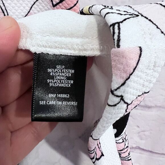 Torrid White Floral Sleeveless Knee Length Skater Dress Stretch Size 2 Casual - Picture 7 of 10